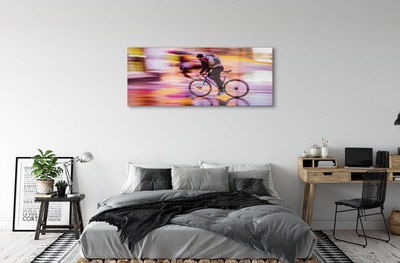 Quadro de vidro Bicicleta do homem da luz