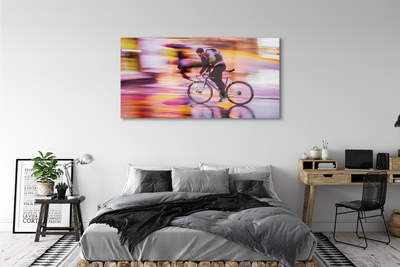Quadro de vidro Bicicleta do homem da luz