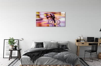 Quadro de vidro Bicicleta do homem da luz