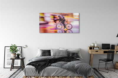 Quadro de vidro Bicicleta do homem da luz