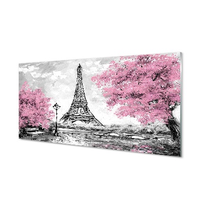 Quadro de vidro Árvores de Paris na primavera