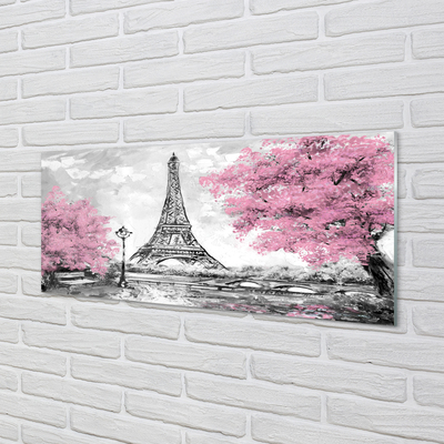 Quadro de vidro Árvores de Paris na primavera