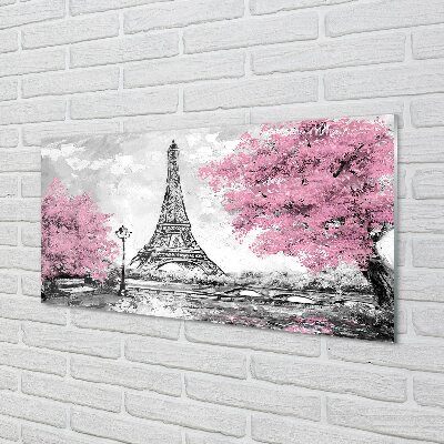 Quadro de vidro Árvores de Paris na primavera