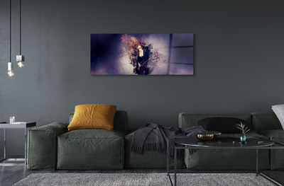 Quadro de vidro Partitura de guitarra feminina