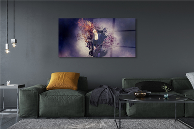 Quadro de vidro Partitura de guitarra feminina