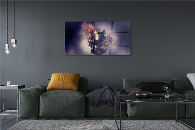 Quadro de vidro Partitura de guitarra feminina