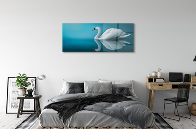 Pintura em vidro Cisne na água
