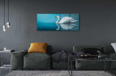 Pintura em vidro Cisne na água