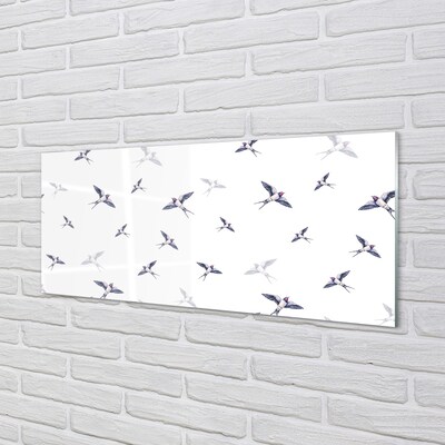 Pintura em vidro Pássaros com flores