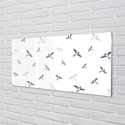 Pintura em vidro Pássaros com flores