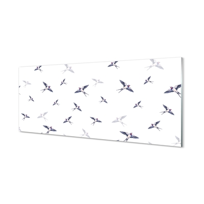 Pintura em vidro Pássaros com flores