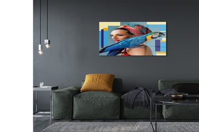 Pintura em vidro Arara no ombro