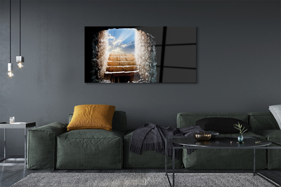 Pintura em vidro Escadas de sol