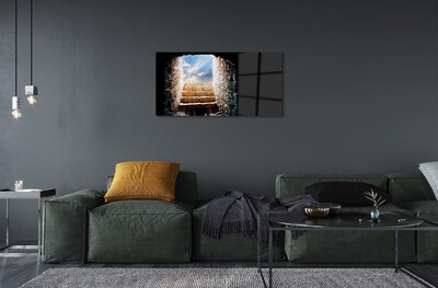 Pintura em vidro Escadas de sol