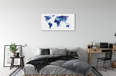 Pintura em vidro Mapa azul