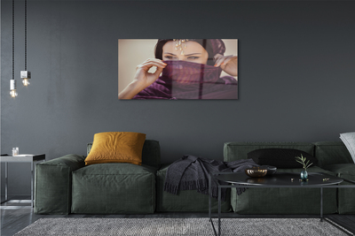 Quadro de vidro Tecido roxo feminino