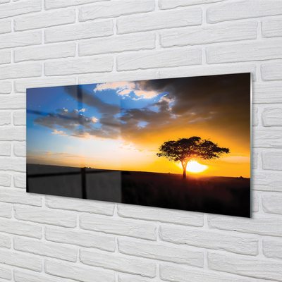 Quadro de vidro Árvore de nuvens