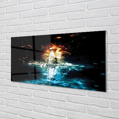 Pintura em vidro Espada de fumaça colorida