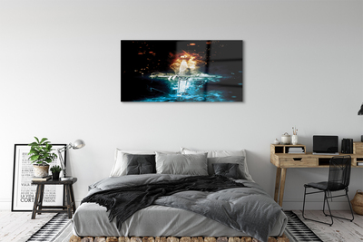 Pintura em vidro Espada de fumaça colorida