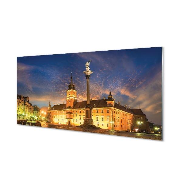 Quadro de vidro Pôr do sol na Cidade Velha de Varsóvia