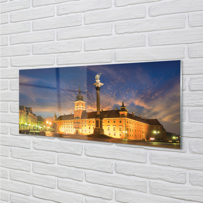 Quadro de vidro Pôr do sol na Cidade Velha de Varsóvia