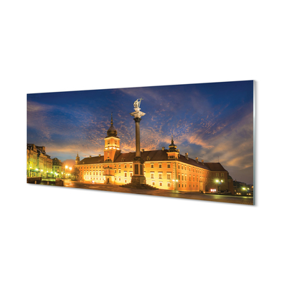 Quadro de vidro Pôr do sol na Cidade Velha de Varsóvia