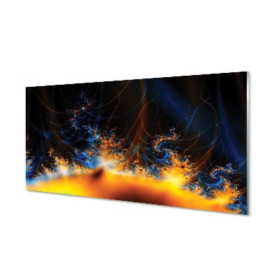 Pintura em vidro Fractais amarelo-azulados