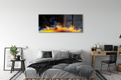 Pintura em vidro Fractais amarelo-azulados