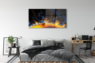 Pintura em vidro Fractais amarelo-azulados