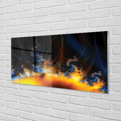 Pintura em vidro Fractais amarelo-azulados