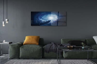 Quadro de vidro Céu, nuvens, ponte