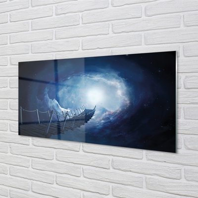 Quadro de vidro Céu, nuvens, ponte