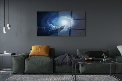 Quadro de vidro Céu, nuvens, ponte