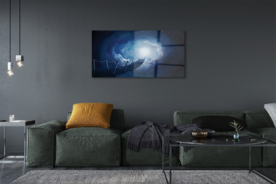 Quadro de vidro Céu, nuvens, ponte