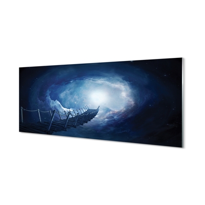 Quadro de vidro Céu, nuvens, ponte