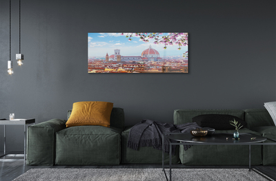 Pintura em vidro Panorama da Catedral da Itália à noite