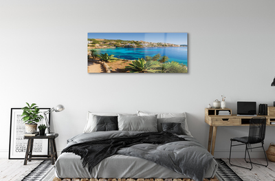 Pintura em vidro Espanha Costa Cidade Mar