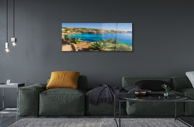 Pintura em vidro Espanha Costa Cidade Mar