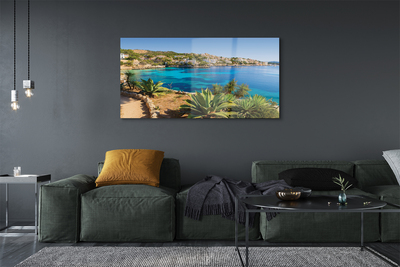 Pintura em vidro Espanha Costa Cidade Mar