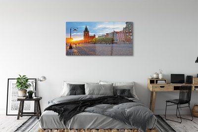 Pintura em vidro Nascer do sol na Cidade Velha de Gdansk