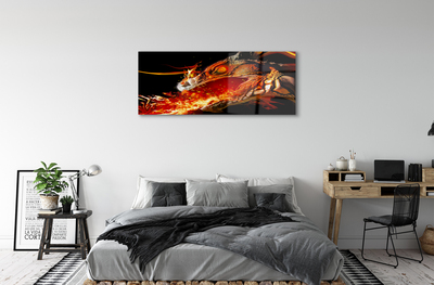 Quadro de vidro Dragão cuspidor de fogo