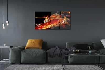 Quadro de vidro Dragão cuspidor de fogo