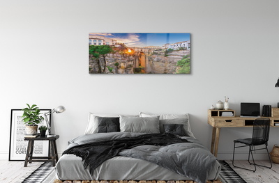 Quadro de vidro Pôr do sol na Ponte da Espanha