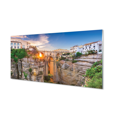 Quadro de vidro Pôr do sol na Ponte da Espanha