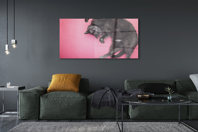 Pintura em vidro Gato deitado