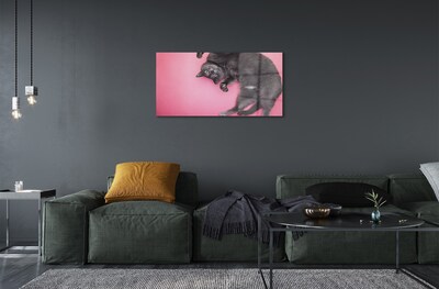 Pintura em vidro Gato deitado