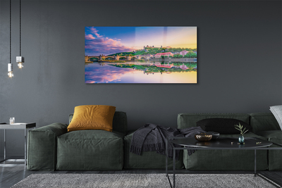 Pintura em vidro Alemanha Sunset River