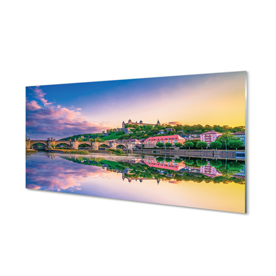 Pintura em vidro Alemanha Sunset River