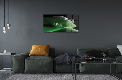 Quadro de vidro Cabeça humana luz verde