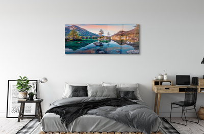 Pintura em vidro Alemanha Montanhas Alpes Outono Lago
